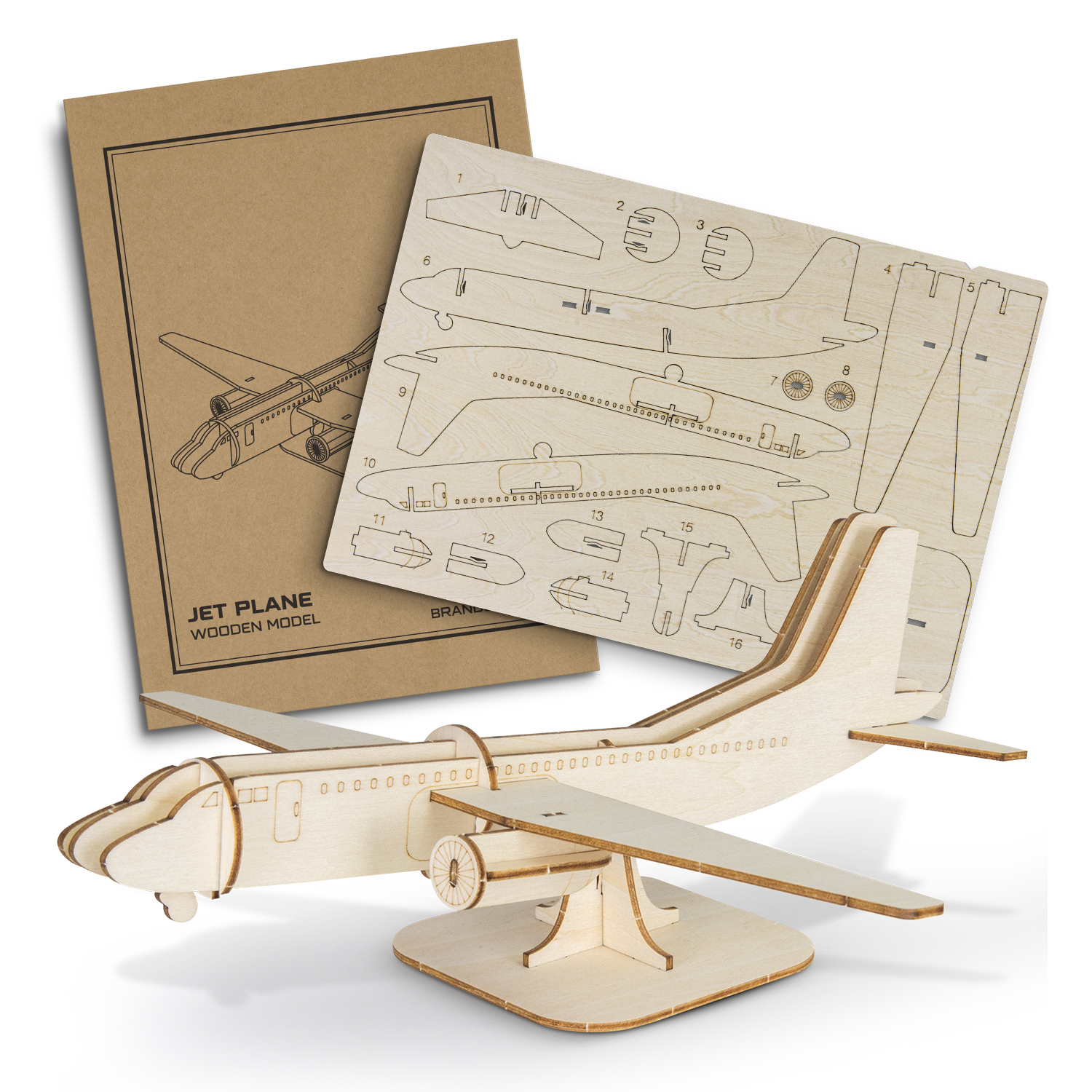 BRANDCRAFT Jet Plane Wooden Model