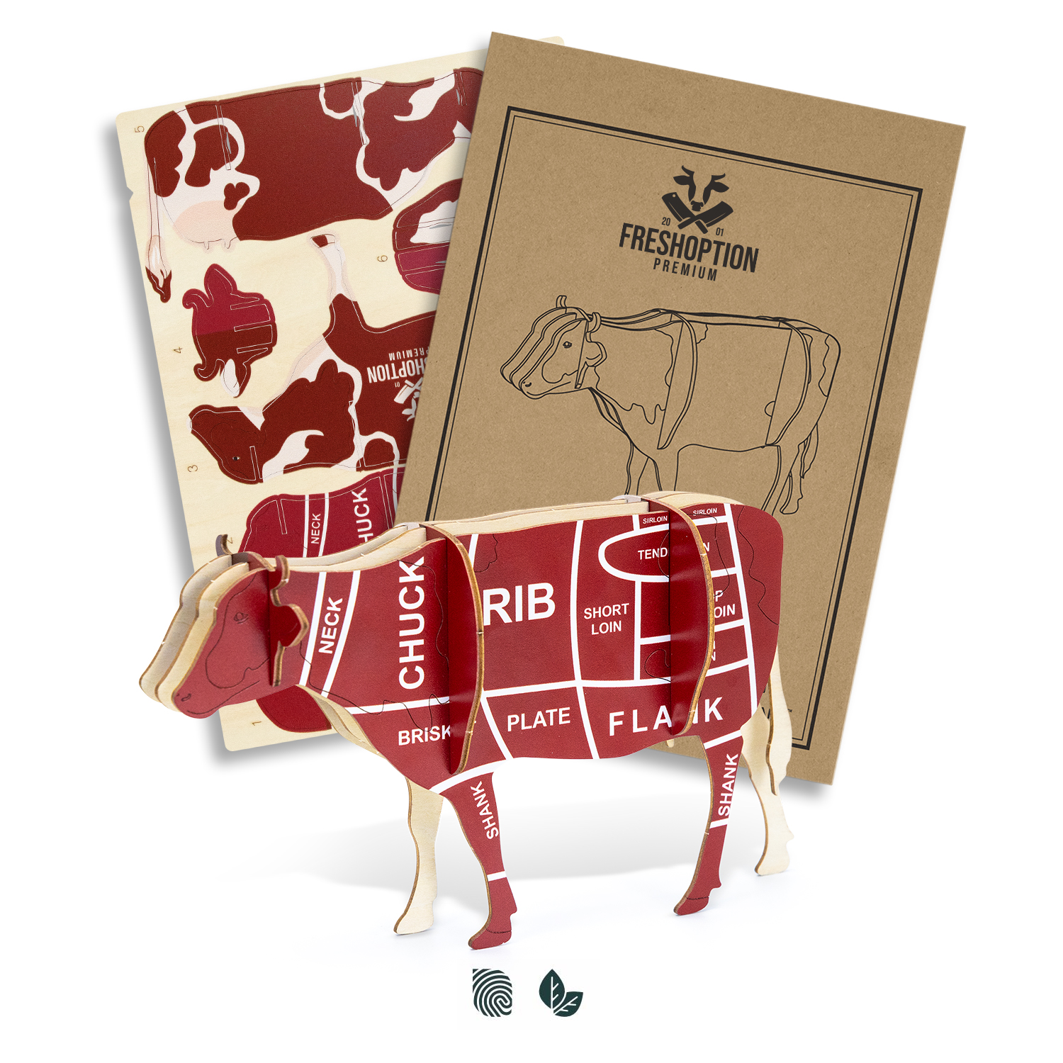 BRANDCRAFT Cow Wooden Model