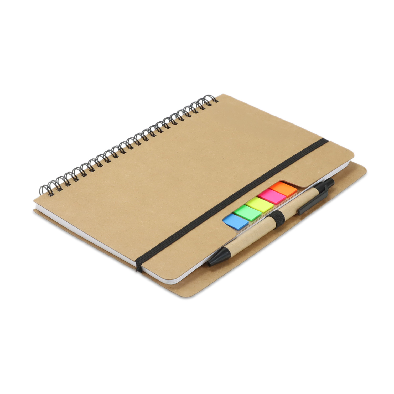 Kraft Notebook with Notes and Flags