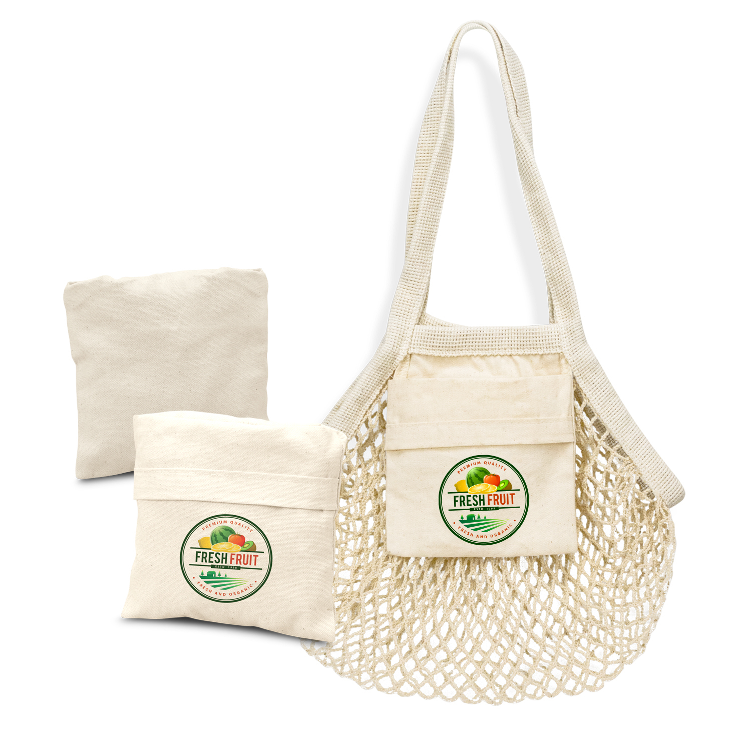 Cotton Mesh Foldaway Tote Bag - Small